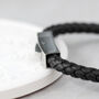 Personalised Men’s Contemporary Clasp Leather Bracelet, thumbnail 6 of 8