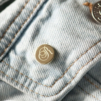 Gold Plated Engraved Initial Lapel Pin, 2 of 12