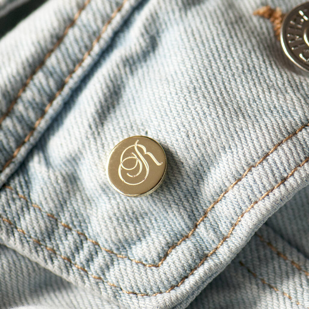 Gold Plated Engraved Initial Lapel Pin, 1 of 11