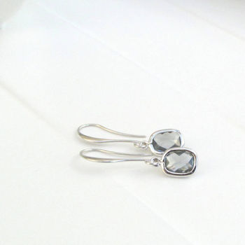 Rectangle Faceted Glass Drop Earrings, 2 of 2