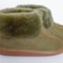Genuine Sheepskin Slippers With Zipper Olive, thumbnail 2 of 6