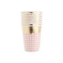 Gingham Party Cups With Gold Scallop Pack Of Eight, thumbnail 1 of 5