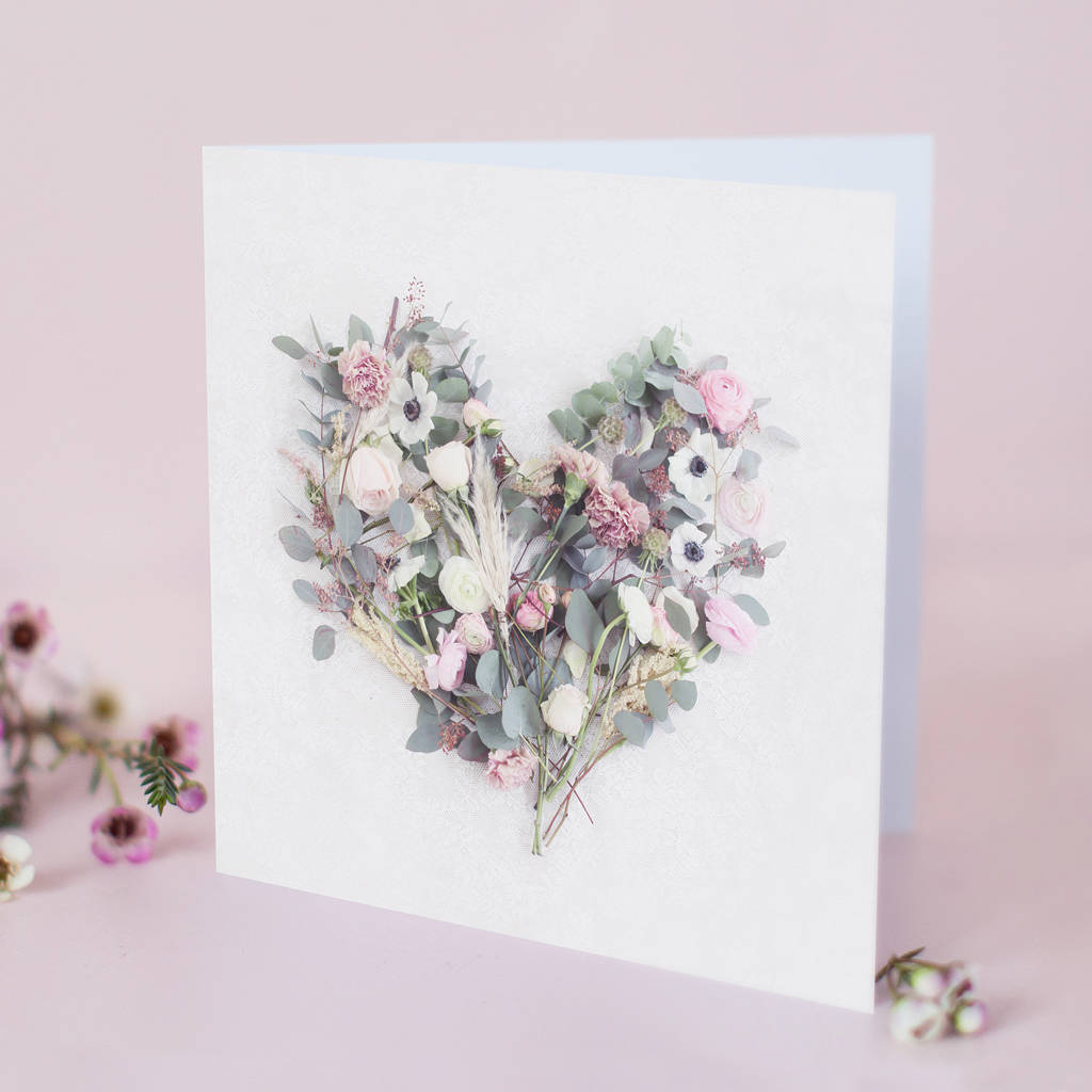 Floral Love Heart Card By Love Lila Art | Notonthehighstreet.com