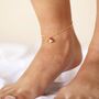 Pearl And Enamel Toadstool Anklet In Gold, thumbnail 3 of 6