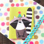 Mini Raccoon Greetings Card, thumbnail 3 of 4