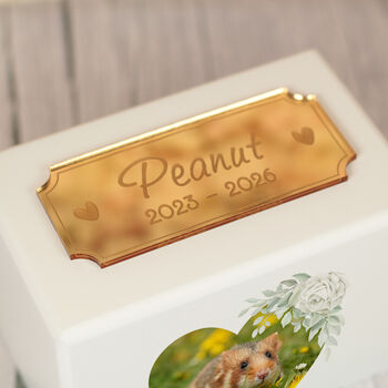 White Wooden Floral Heart Photo Pet Ashes Box, 2 of 4