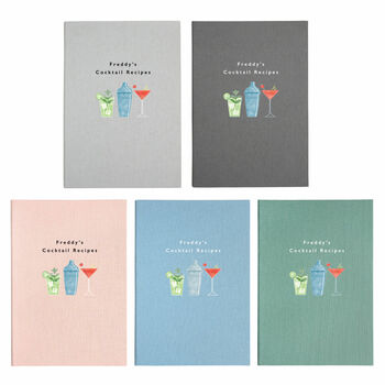 Personalised Cocktail A5 Cloth Bound Notebook, 2 of 8
