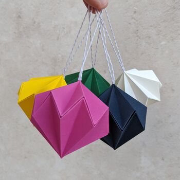 Eco Friendly Origami Diamond Paper Bauble, 2 of 6