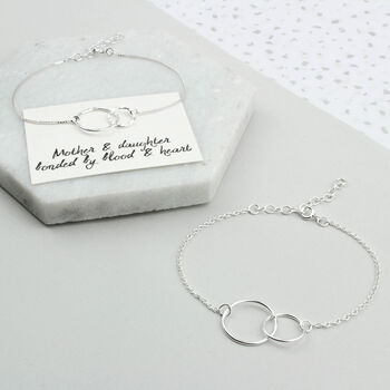 Silver Mother And Daughter Circle Bracelet, 5 of 12