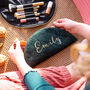 Personalised Quilted Velvet Flat Lay Makeup Bag, thumbnail 1 of 8