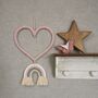 Rainbow Rose Pink Wooden Heart Beige Sage, thumbnail 5 of 9