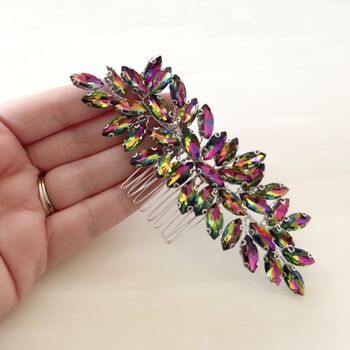 ‘Enya’ Rainbow Crystal Hair Comb, 2 of 6
