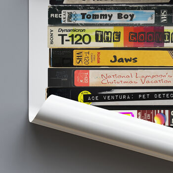 Favourite Films Gift: Handwritten Vhs Tapes, Movie Lover Print, 2 of 8