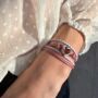 Woman's Personalised Metallic Pink Wrap Remembrance Urn Bracelet For Ashes, thumbnail 8 of 12