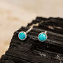 Tiffany Blue Opal Recycled Silver Stud Earrings, thumbnail 4 of 5