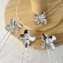 Silver Flower Hair Pins, thumbnail 5 of 5