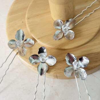 Silver Flower Hair Pins, 5 of 5