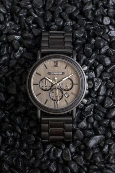 Austin Personalised Wooden Watch With Steel For Men, 6 of 10