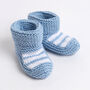 Baby Cotton Striped Booties Easy Knitting Kit, thumbnail 2 of 10