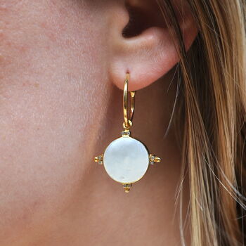 Compass Earrings Gold Plated, 2 of 5