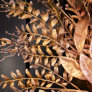Metallic Magic Champagne Gold Autumn Wreath, 4 of 6