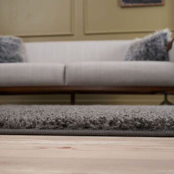 The Rugs Plain Dark Grey Shaggy Rug, 3 of 12