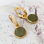 Circle Peridot August Birthstone Earrings, Gold, thumbnail 2 of 7