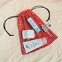 Red Confetti Sprinkles Cotton Drawstring Gift Pouch Bag, thumbnail 3 of 6