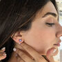 Amethyst Moissanite Crystal Sterling Silver Earrings, thumbnail 5 of 6