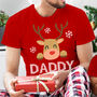 Reindeer Family Matching Red Christmas T Shirts, thumbnail 3 of 5