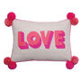 Small Talk Love Cushion On Linen Pink/Coral, thumbnail 1 of 2