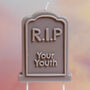 G Decor Gravestone Cake Candle With 'R.I.P Your Youth', thumbnail 1 of 3