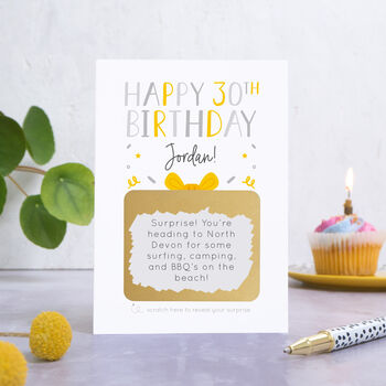 Personalised 30th Birthday Present Scratch Card, 3 of 10