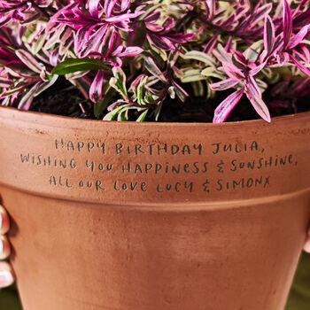 Birthday Gift Personalised Terracotta Flower Pot, 2 of 2