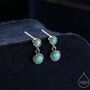 Sterling Silver Double Opal Dangle Earrings, thumbnail 1 of 12