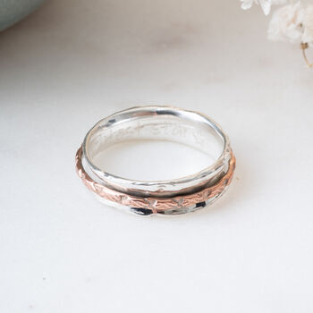 Personalised Copper Spinner Ring In Sterling Silver, 6 of 12