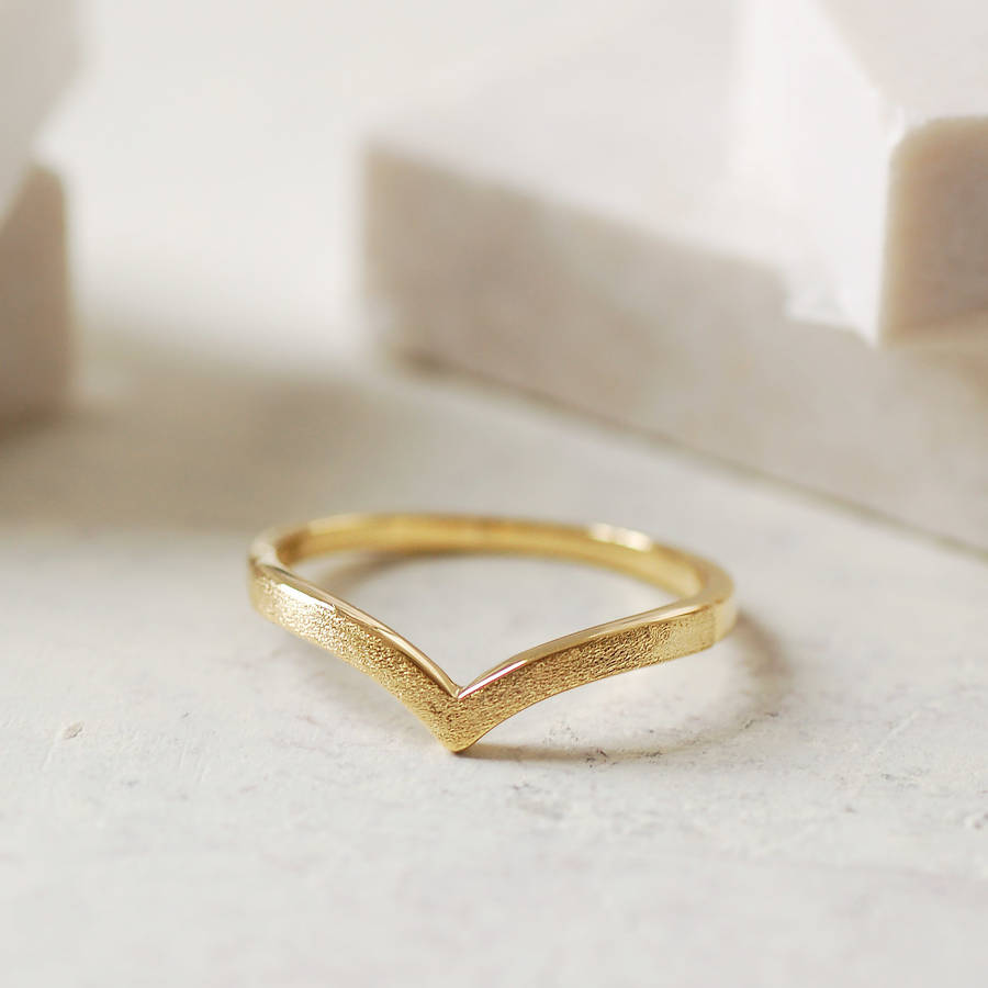 Gold Chevron Ring By Highland Angel