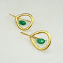Marisa Earrings Gold And Chrysoprase, thumbnail 2 of 3