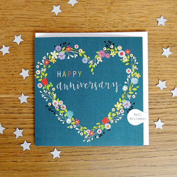 Teal Anniversary Greetings Card, 4 of 5