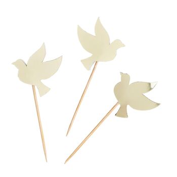 Six Gold Dove Cake Toppers, 2 of 3