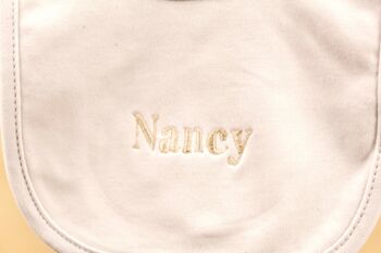 Embroidered White Baby Bib, 5 of 8