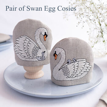 Embroidered Swan Egg Cosy, 6 of 7