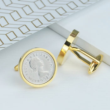 Luxury Sixpence Coin Cufflinks 1947 1967, 3 of 7