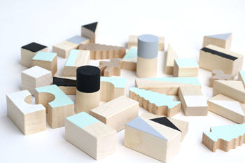 Mint And Monochrome Wooden Blocks, 3 of 7