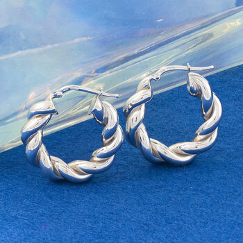Thick Spiral Hoop Earrings In Gold Plate Or Silver, 4 of 4
