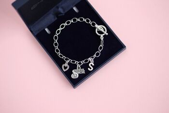 Sterling Silver Long And Short Link Charm Bracelet, 7 of 8