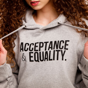 'Acceptance And Equality' Grey Unisex Hoodie, 3 of 3
