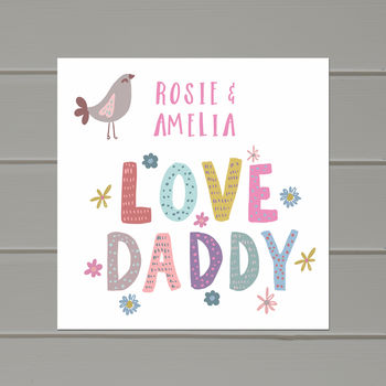 Personalised Daddy Birthday Card From Girls Or Boys, 4 of 4
