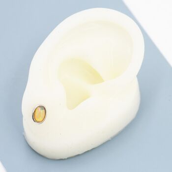 Genuine Ethiopian Opal Stone Oval Stud Earrings, 8 of 12