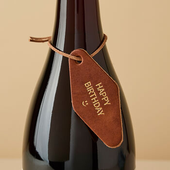 Personalised Leather Diamond Bottle Tag, 4 of 6
